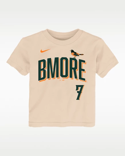 Детская футболка Nike Jackson Holliday Baltimore Orioles City Connect, натуральная
