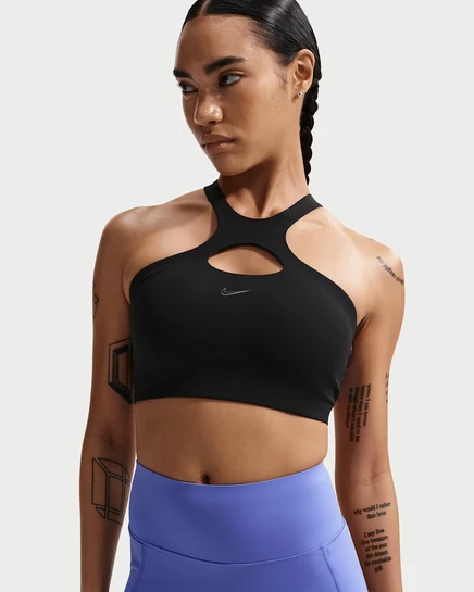 Женский топ Nike Universa средней поддержки, черный