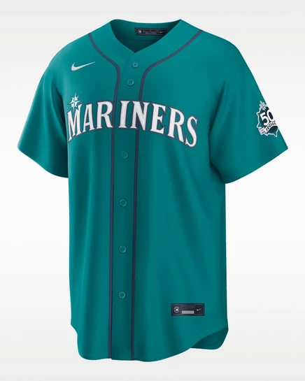 Мужская джерси Nike Cal Raleigh Mariners, бирюзовая