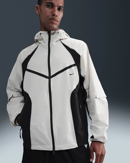 Мужская куртка Nike Tech Windrunner Dri-FIT свободного кроя, светло‑бежево‑черная