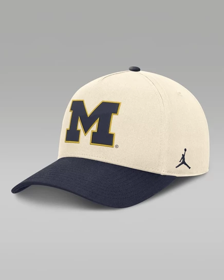 Мужская кепка Jordan Michigan Prep Rise, бежевая/синяя