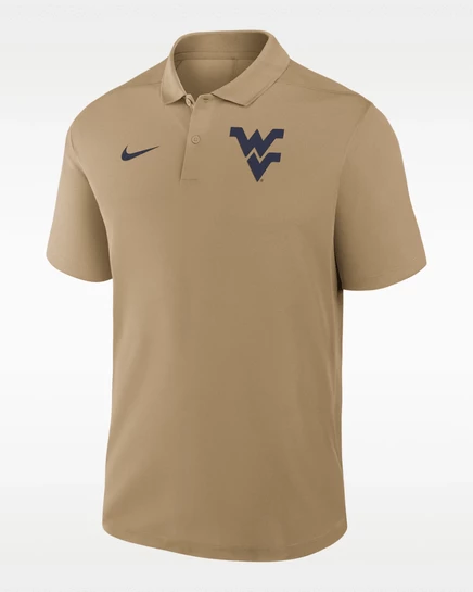 Мужское поло Nike West Virginia Primetime Victory, бежевое