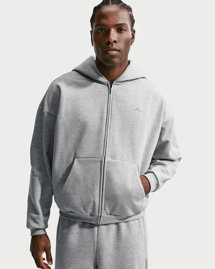 Мужское худи на молнии Nike Standard Issue Therma-FIT, тёмно-серое/чёрное