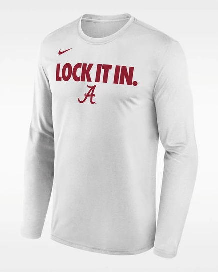 Мужской лонгслив Nike Alabama 2026 On-Court Dri-FIT, белый