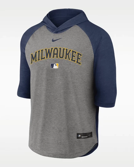 Мужская футболка с капюшоном Nike Milwaukee Brewers Flux, синяя