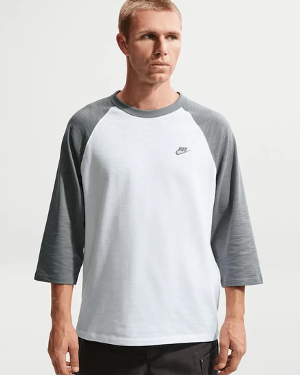 Мужской реглан Nike Sportswear Club 3/4, дымчато-серый/белый