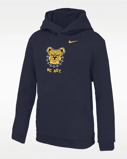 Детская худи Nike North Carolina A&T Club Fleece, темно-синяя