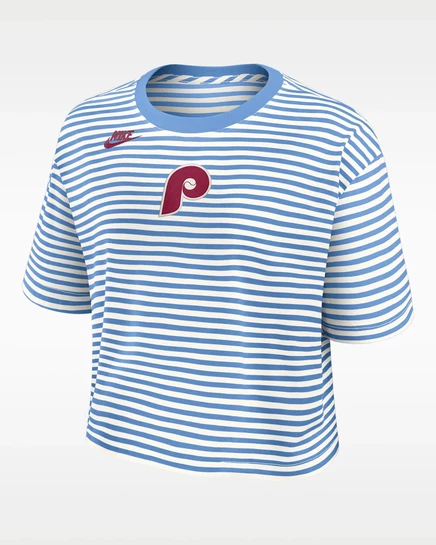 Женская укороченная футболка Nike Phillies, синяя