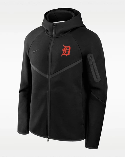 Мужская куртка Nike Tech Fleece Detroit Tigers, черная