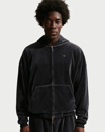 Мужское худи Nike LeBron Velour на молнии, черное