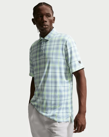 Мужская поло Nike Par Dri-FIT в тартан, бледно-зеленая
