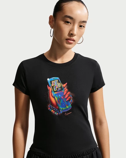 Женская укороченная футболка Nike Chill, черная