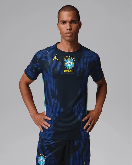 Мужское матчевое джерси Nike Brazil 2026 Aero-FIT, темно-синее/черное