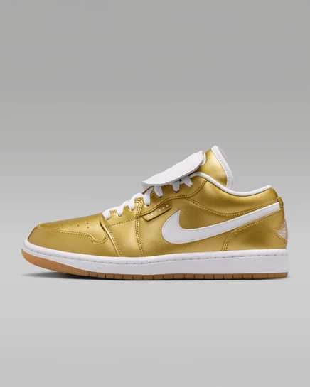 Женские кроссовки Jordan Air Jordan 1 Low, золотисто-белые