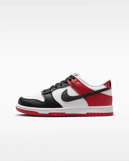 Детские кеды Nike Dunk Low, красно-бело-черные