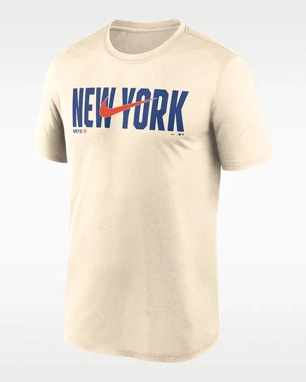 Мужская футболка Nike Swoosh Legend Mets Dri-FIT, кремовая
