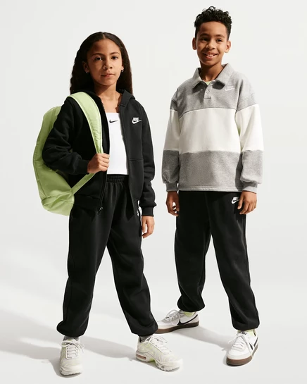 Штаны Nike Club Fleece для мальчиков, черные/белые