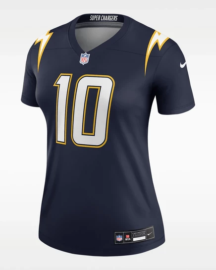 Женское джерси Nike Justin Herbert Dri‑FIT Los Angeles Chargers, темно‑синее