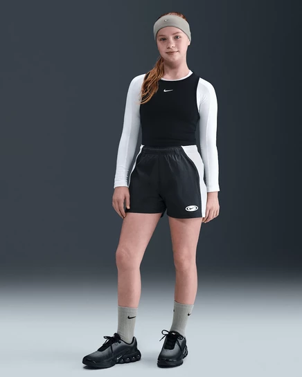 Шорты для девочек Nike Sportswear Woven, черно-белые