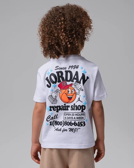 Детская футболка Jordan MJ's Repair Shop, белая