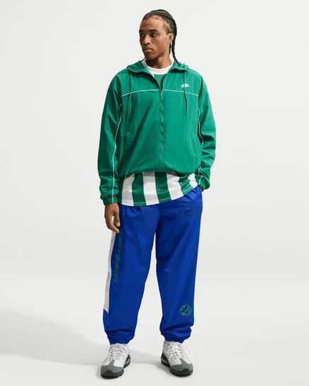 Мужские брюки Nike Windrunner, синие с белым и зеленым