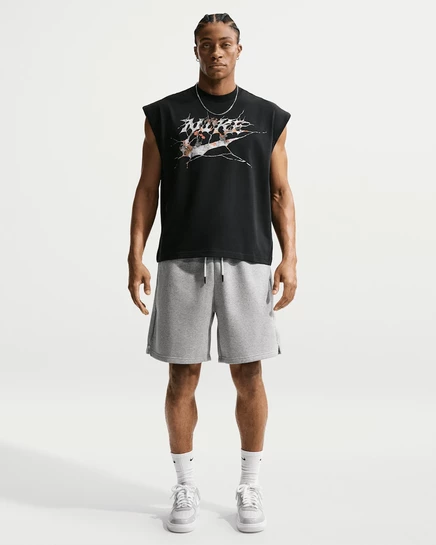 Мужские баскетбольные шорты Nike Therma-FIT 8″, тёмно-серый/слоновая кость