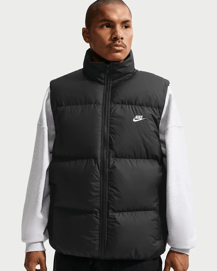 Мужской пуховый жилет Nike Therma-FIT, черно-белый