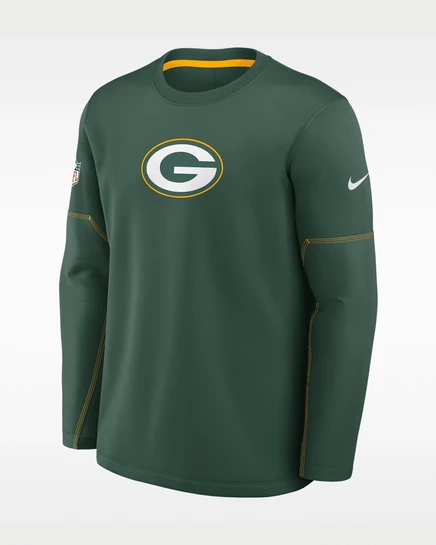 Мужской лонгслив Nike Green Bay Packers Sideline, зеленый