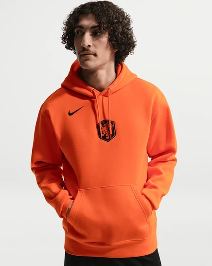 Мужская худи Nike Netherlands Club, сигнально-оранжевая/черная