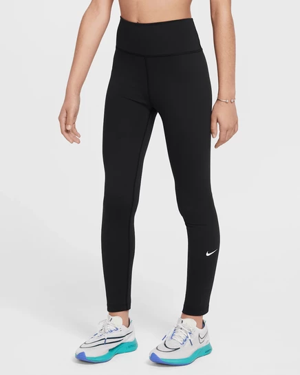 Детские леггинсы Nike One Dri-FIT, высокая талия, черно-белые