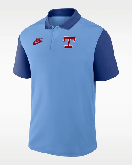 Мужское поло Nike Cooperstown Victory Texas Rangers, синее