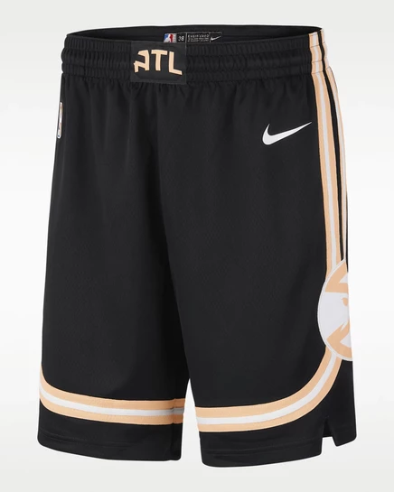 Мужские шорты Nike Atlanta Hawks City Edition, черно-белые