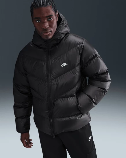 Мужская пуховая куртка Nike Windrunner, чёрная/белая