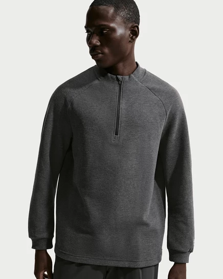 Мужской гольф-топ Nike Therma-FIT 1/2-zip, чёрный/белый