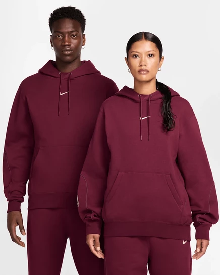 Мужская толстовка Nike NOCTA Fleece CS с капюшоном, бордовая