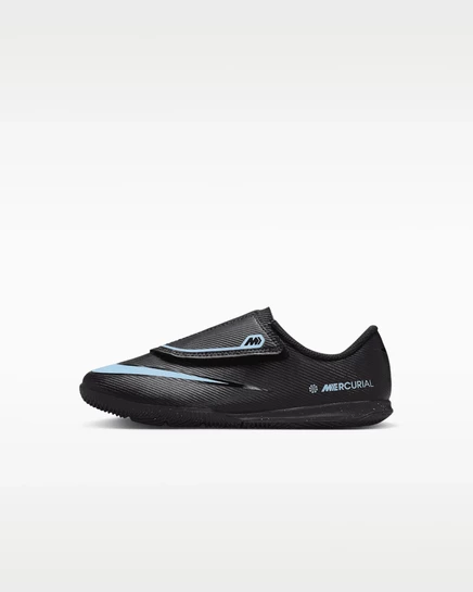 Детские бутсы Nike Mercurial Vapor 16 Jr IC, черно-голубые