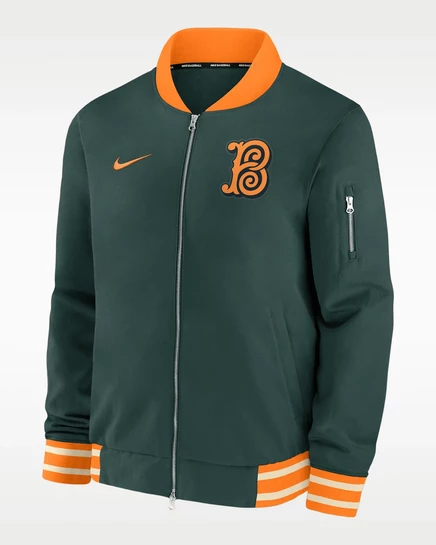Мужская бомбер-куртка Nike Baltimore Orioles City Connect, зеленая