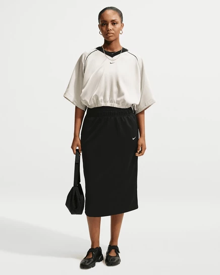 Женская юбка Nike Sportswear Midi, черно-белая