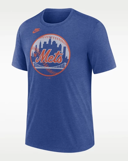 Мужская футболка Nike Mets Cooperstown, синяя меланж