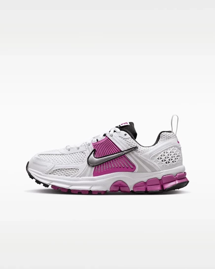 Унисекс детские кроссовки Nike Vomero 5, белые/платиновые/фуксия/металлик