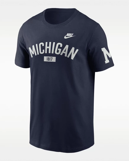 Мужская футболка Nike Michigan Legacy Arch 2-Hit, синяя