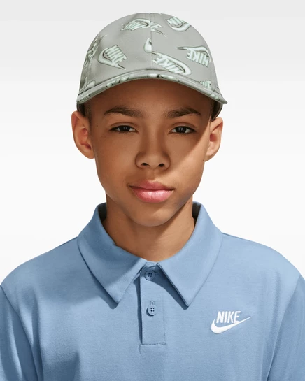 Кепка для подростков Nike Club безкаркасная, серо-зеленая