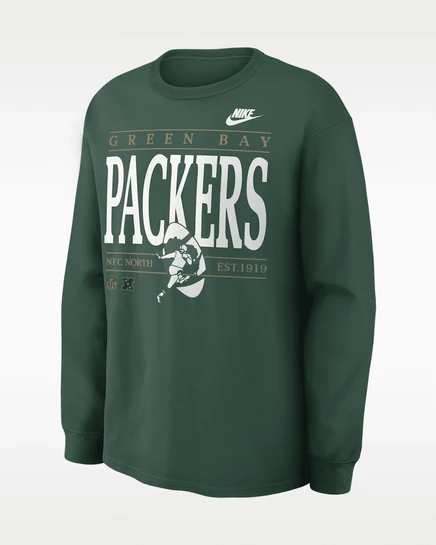 Мужской лонгслив Nike Packers Rewind, зеленый