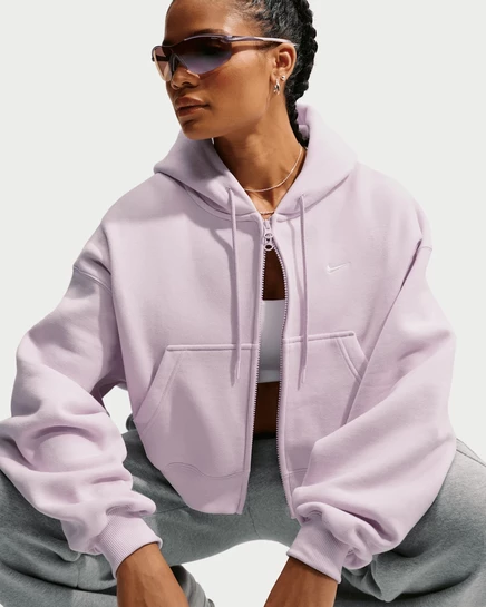 Женское худи Nike Studio Fleece, сиреневый/кремовый