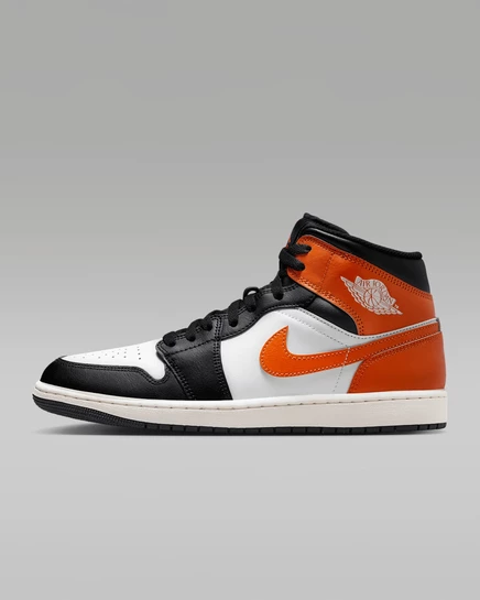 Мужские кроссовки Jordan AJ1 Mid, кораллово-белые/черные