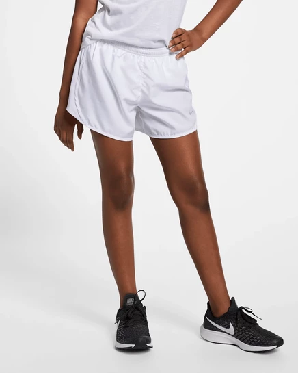 Девочкам шорты для бега Nike Tempo Dri-FIT, белые