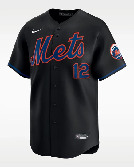 Мужской джерси Nike Francisco Lindor New York Mets, черный