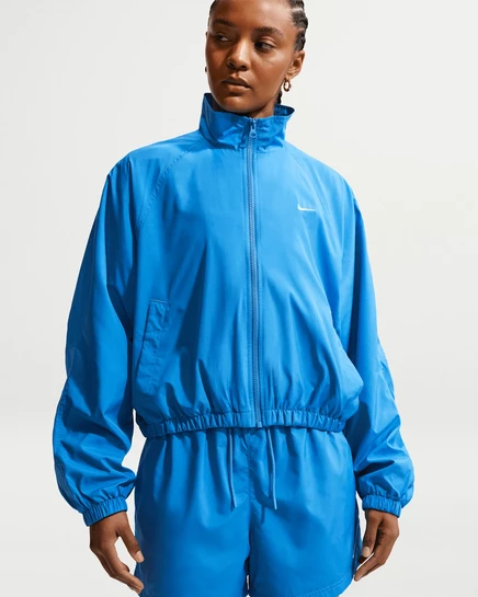 Женская куртка Nike оверсайз UV-защита, голубая/молочная