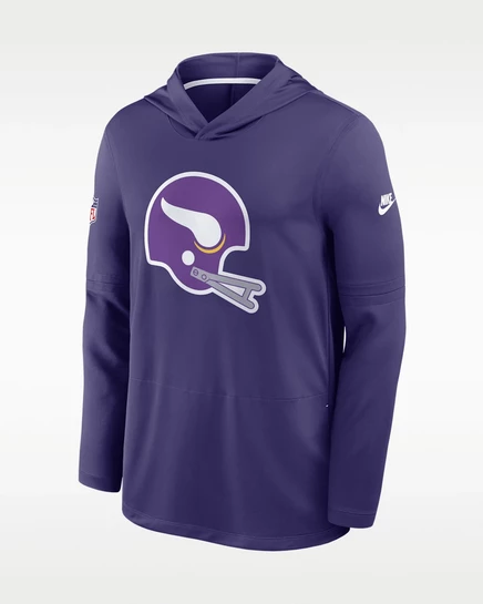 Мужской лонгслив Nike Vikings с капюшоном, фиолетовый