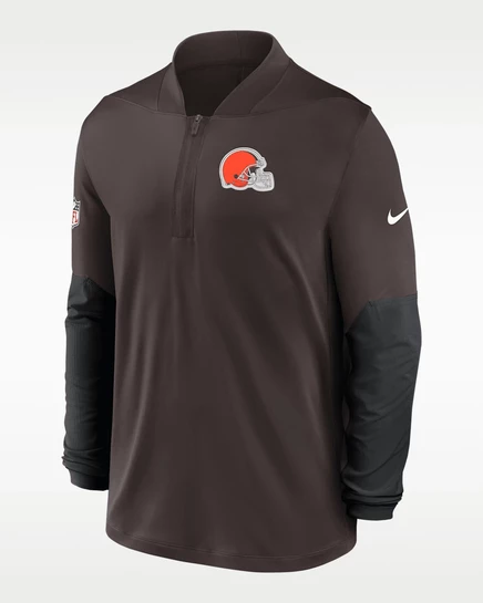 Мужская толстовка Nike Dri-FIT 1/2-zip Browns, коричневая